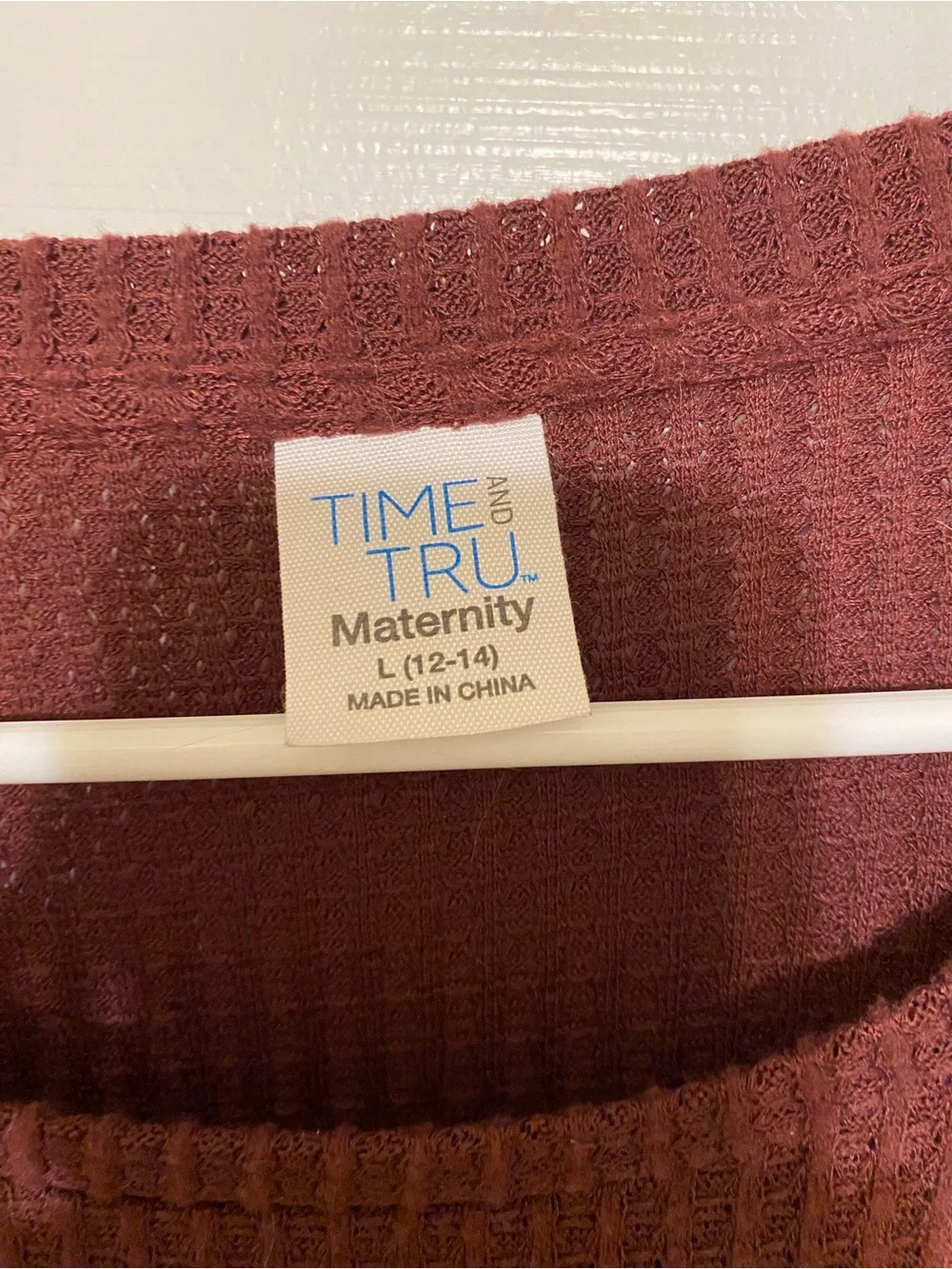 Maternity Tops - 2 size large maroon and cream tops - Picture 3 of 5